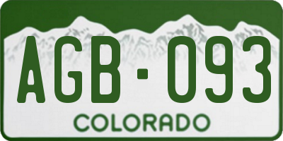 CO license plate AGB093