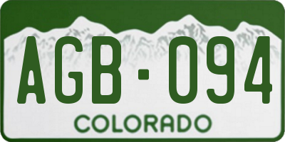 CO license plate AGB094