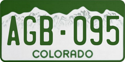 CO license plate AGB095