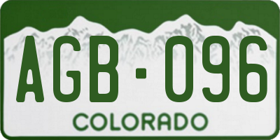 CO license plate AGB096