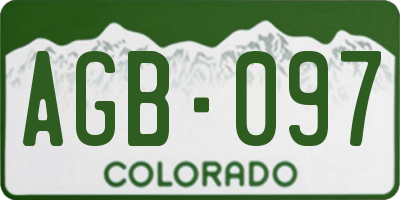 CO license plate AGB097