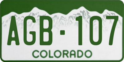 CO license plate AGB107