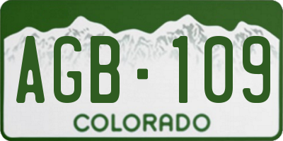 CO license plate AGB109