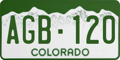 CO license plate AGB120