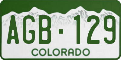CO license plate AGB129