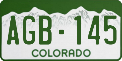 CO license plate AGB145