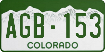CO license plate AGB153