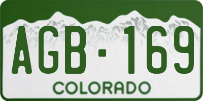CO license plate AGB169