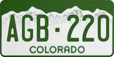CO license plate AGB220