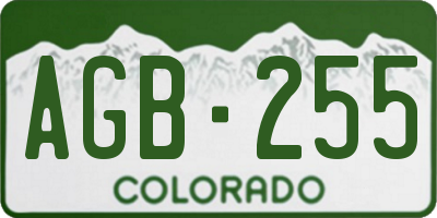 CO license plate AGB255