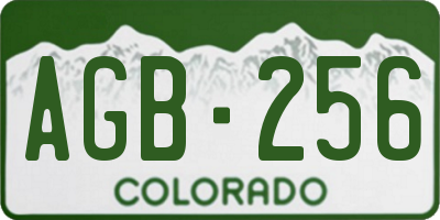 CO license plate AGB256