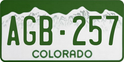 CO license plate AGB257