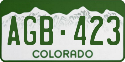 CO license plate AGB423