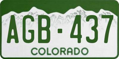 CO license plate AGB437