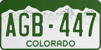 CO license plate AGB447