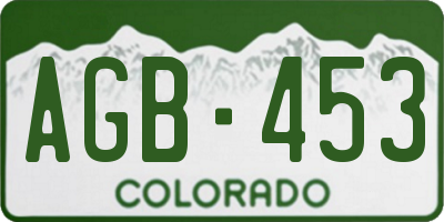 CO license plate AGB453