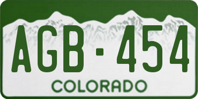 CO license plate AGB454