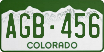 CO license plate AGB456