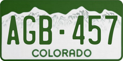 CO license plate AGB457