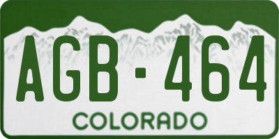 CO license plate AGB464