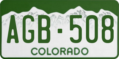 CO license plate AGB508