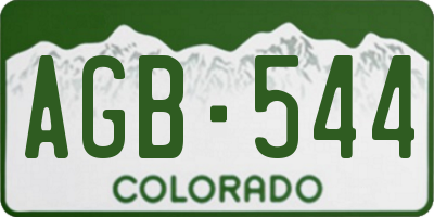 CO license plate AGB544