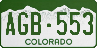 CO license plate AGB553