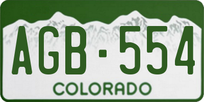 CO license plate AGB554