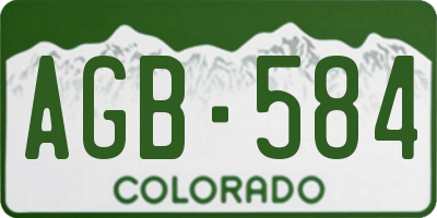 CO license plate AGB584