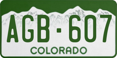 CO license plate AGB607
