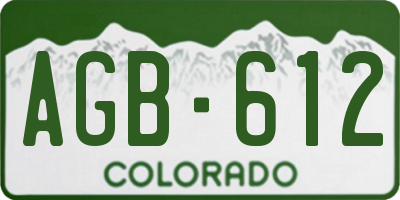 CO license plate AGB612