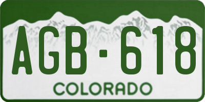 CO license plate AGB618