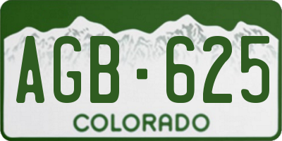 CO license plate AGB625
