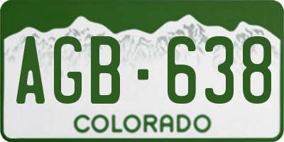 CO license plate AGB638