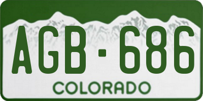 CO license plate AGB686