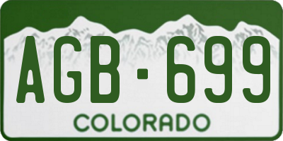 CO license plate AGB699