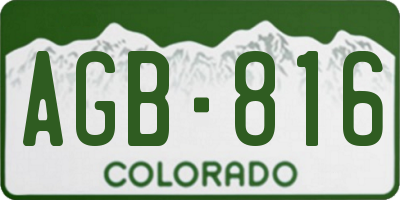 CO license plate AGB816