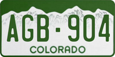 CO license plate AGB904