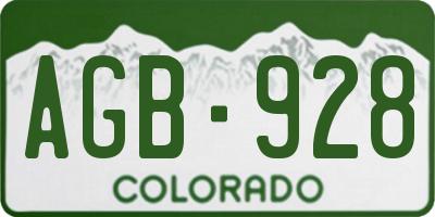 CO license plate AGB928