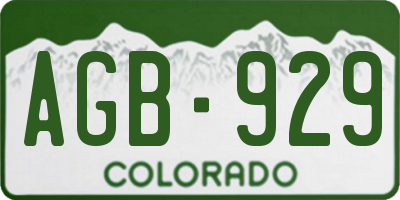 CO license plate AGB929