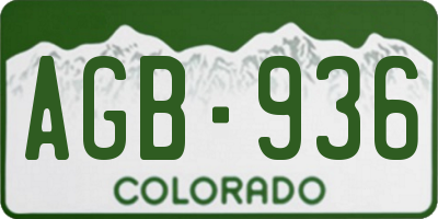 CO license plate AGB936