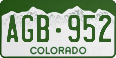 CO license plate AGB952