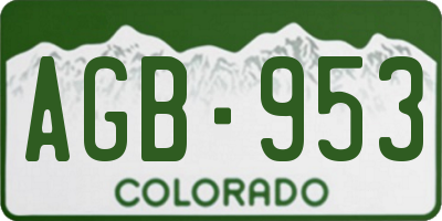 CO license plate AGB953