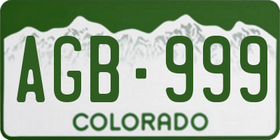 CO license plate AGB999