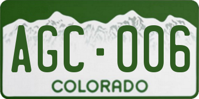 CO license plate AGC006
