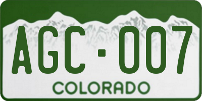 CO license plate AGC007