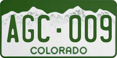 CO license plate AGC009