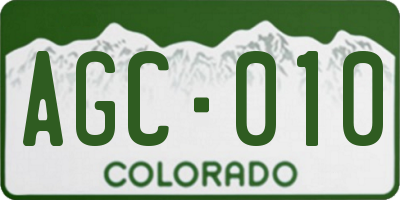 CO license plate AGC010