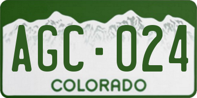 CO license plate AGC024