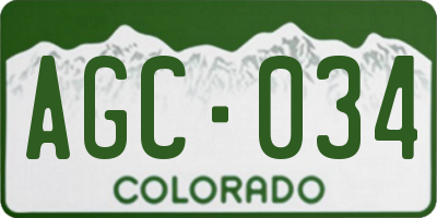 CO license plate AGC034